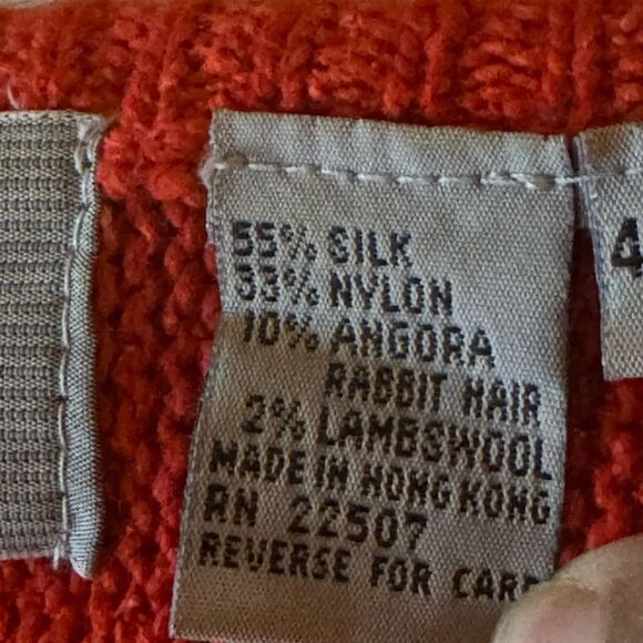 VTG ANGORA SILK WOOL Blend 24w Embellished Sweater DIANA MARCOS W Avant-Garde - Picture 6 of 7